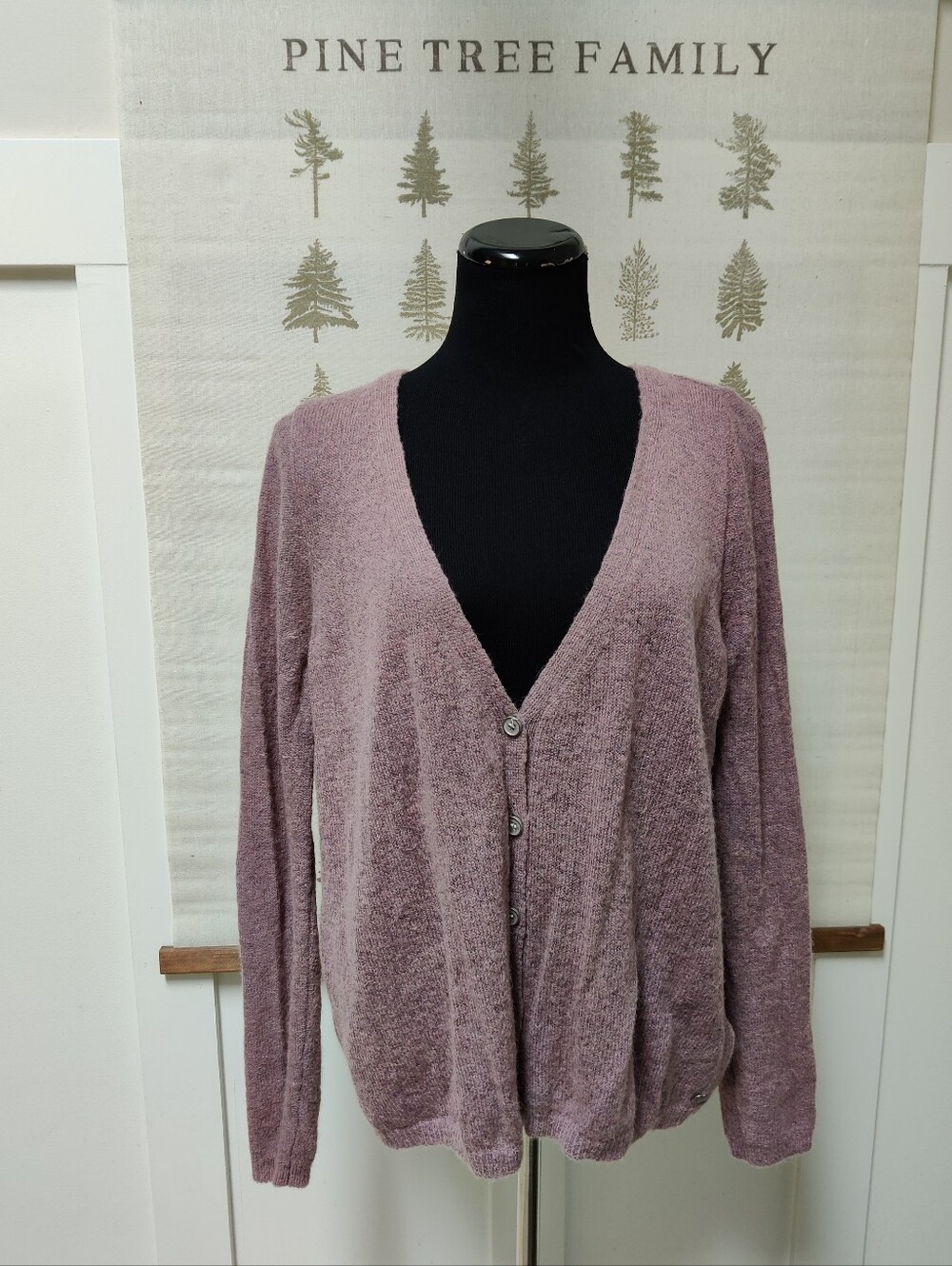 Garcia Jeans Mauve Wool Alpaca Blend Cardigan Split Layer Back - XL
